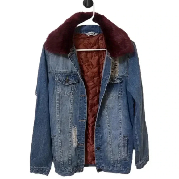 Fashion Nova Jackets & Blazers - Denim Jacket with Faux Fur Collar